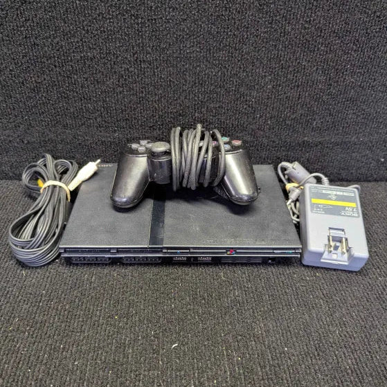 PlayStation 2 (PS2) Slim Black Console Bundle - Tested Ready to Play