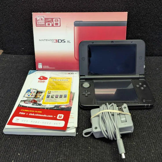 Nintendo 3DS XL Console - Red - IN BOX - Tested Ready to Play