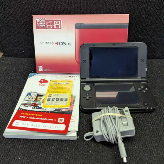 Nintendo 3DS XL Console - Red - IN BOX - Tested Ready to Play