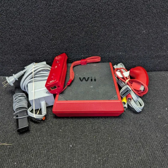 Nintendo Wii Bundle: Red and Black - (Tested & Ready To Play)
