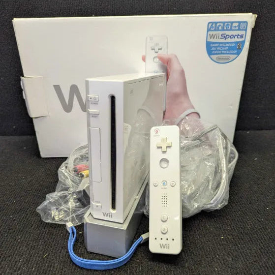 Nintendo Wii Bundle Console: White - (Tested) - COMPLETE IN BOX