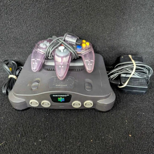 Nintendo 64 Console - Transparent/Purple Controller - Tested and RTP