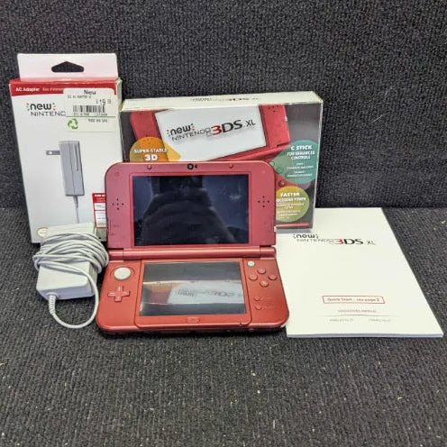NEW! Nintendo 3DS XL Console - Metallic Red - Tested & Ready to Play (IN BOX)