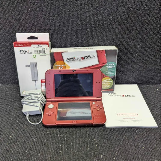 NEW! Nintendo 3DS XL Console - Metallic Red - Tested & Ready to Play (IN BOX)