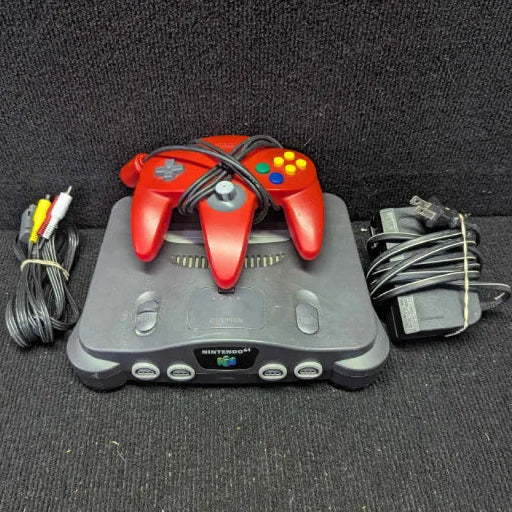 Nintendo 64 Console (Red Controller) - Tested & Ready to Play