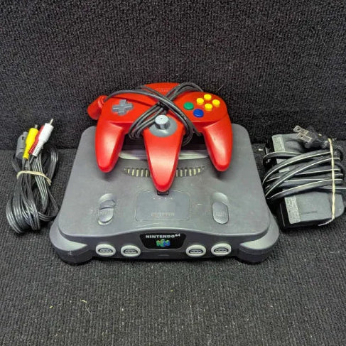 Nintendo 64 Console (Red Controller) - Tested & Ready to Play