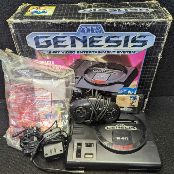 Sega Genesis Console Model 1 - 16-bit Entertainment System + Sonic Game (IN BOX)