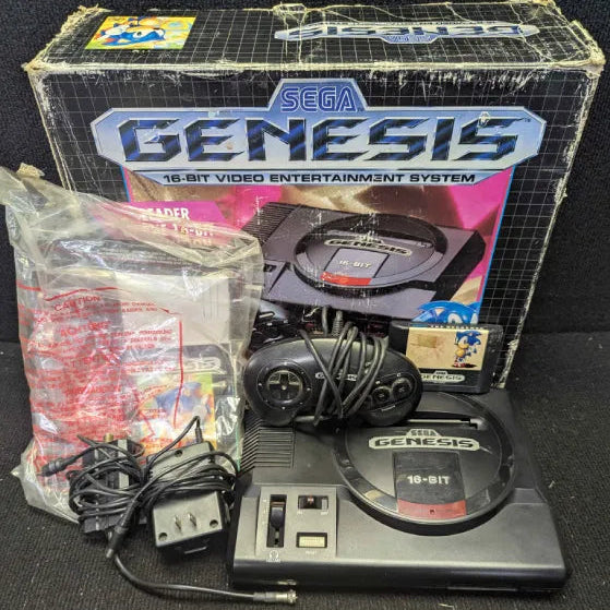 Sega Genesis Console Model 1 - 16-bit Entertainment System + Sonic Game (IN BOX)