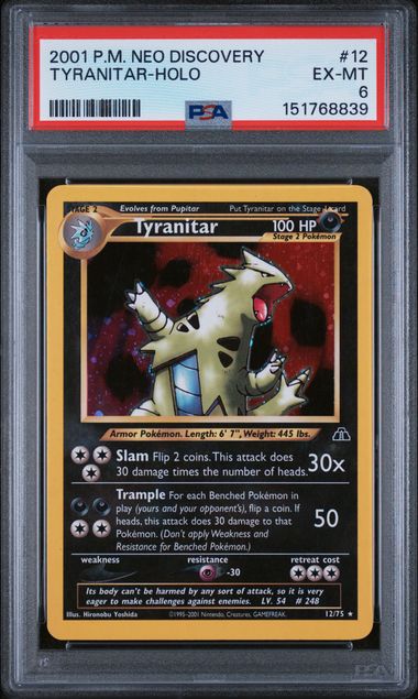 2001 POKEMON NEO DISCOVERY #12 TYRANITAR-HOLO