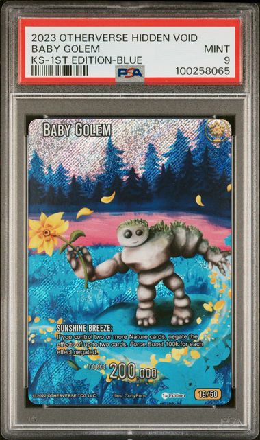 GRADED [PSA 9] 2023 OTHERVERSE HIDDEN VOID KICKSTARTER BABY GOLEM KS-1ST EDITION-BLUE