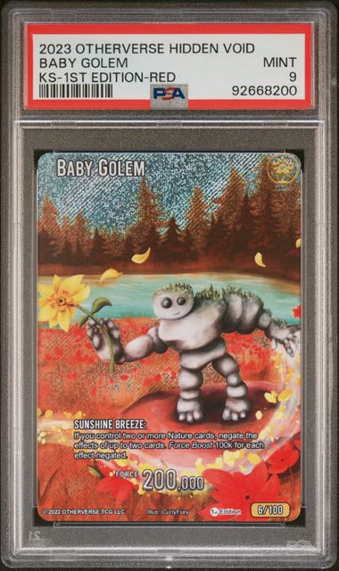 GRADED [PSA 9] 2023 OTHERVERSE HIDDEN VOID KICKSTARTER BABY GOLEM KS-1ST EDITION-RED