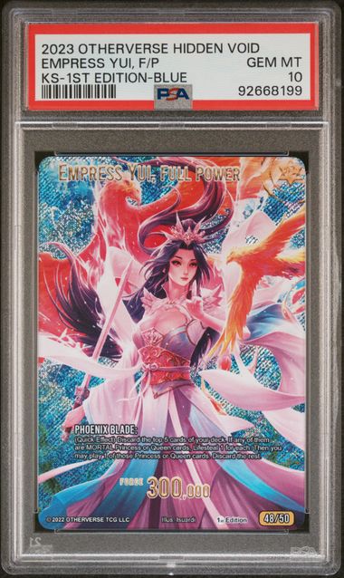 GRADED [PSA 10] 2023 OTHERVERSE HIDDEN VOID KICKSTARTER EMPRESS YUI, F/P KS-1ST EDITION-BLUE
