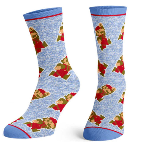 Nintendo Super Mario Bros. Pixel All-Over Print Crew Socks by Bioworld
