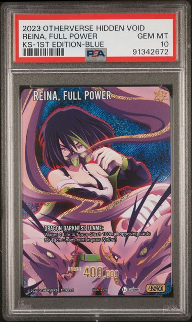 GRADED [PSA 10] 2023 OTHERVERSE HIDDEN VOID KICKSTARTER REINA, FULL POWER KS-1ST EDITION-BLUE