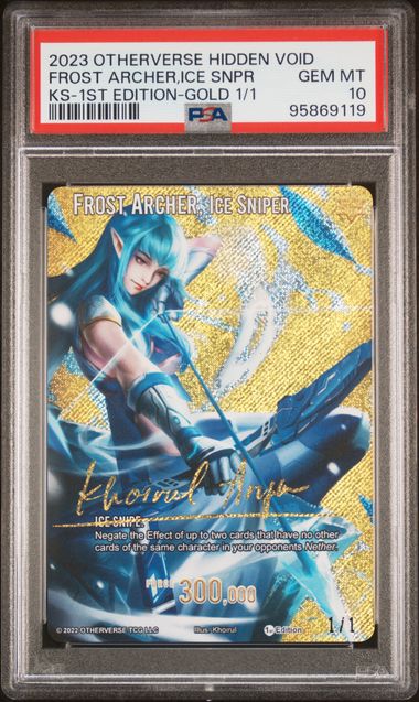 GRADED [PSA 10] 2023 OTHERVERSE HIDDEN VOID KICKSTARTER FROST ARCHER,ICE SNPR KS-1ST EDITION-GOLD 1/1