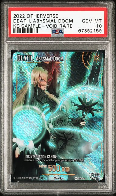 GRADED [PSA 10] 2022 OTHERVERSE KICKSTARTER SAMPLE DEATH, ABYSMAL DOOM KS SAMPLE-VOID RARE