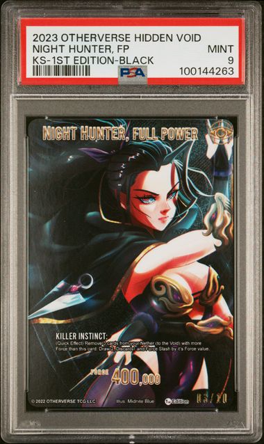GRADED [PSA 9] 2023 OTHERVERSE HIDDEN VOID KICKSTARTER NIGHT HUNTER, FP KS-1ST EDITION-BLACK