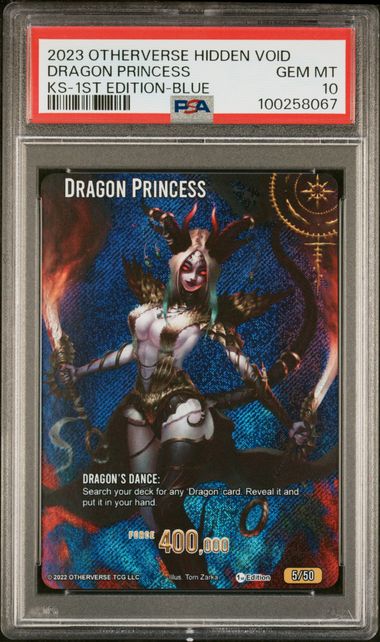GRADED [PSA 10] 2023 OTHERVERSE HIDDEN VOID KICKSTARTER DRAGON PRINCESS KS-1ST EDITION-BLUE