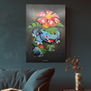 Bulbasaur, Ivysaur & Venusaur Family Pokemon Poster Print