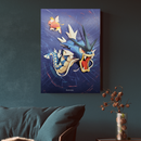 Magikarp & Gyarados Family Pokemon Poster Print