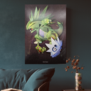 Larvitar, Pupitar & Tyranitar Family Pokemon Poster Print