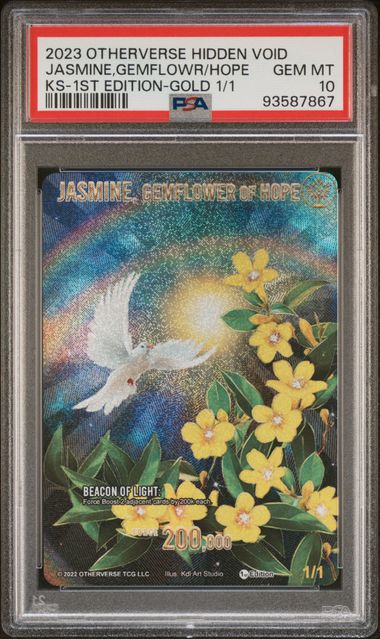 GRADED [PSA 10] 2023 OTHERVERSE HIDDEN VOID KICKSTARTER JASMINE,GEMFLOWR/HOPE KS-1ST EDITION-GOLD 1/1