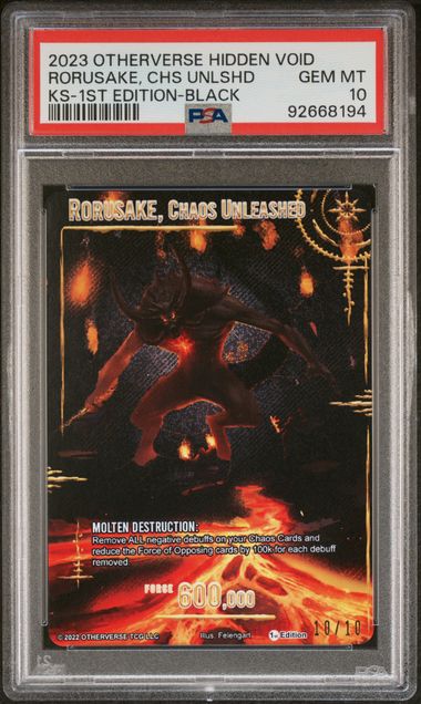 GRADED [PSA 10] 2023 OTHERVERSE HIDDEN VOID KICKSTARTER RORUSAKE, CHS UNLSHD KS-1ST EDITION-BLACK