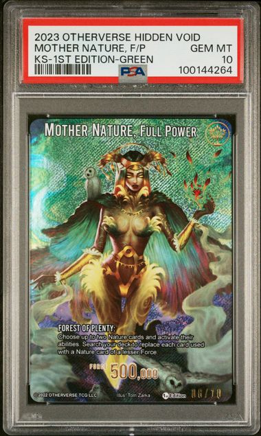GRADED [PSA 10] 2023 OTHERVERSE HIDDEN VOID KICKSTARTER MOTHER NATURE, F/P KS-1ST EDITION-GREEN