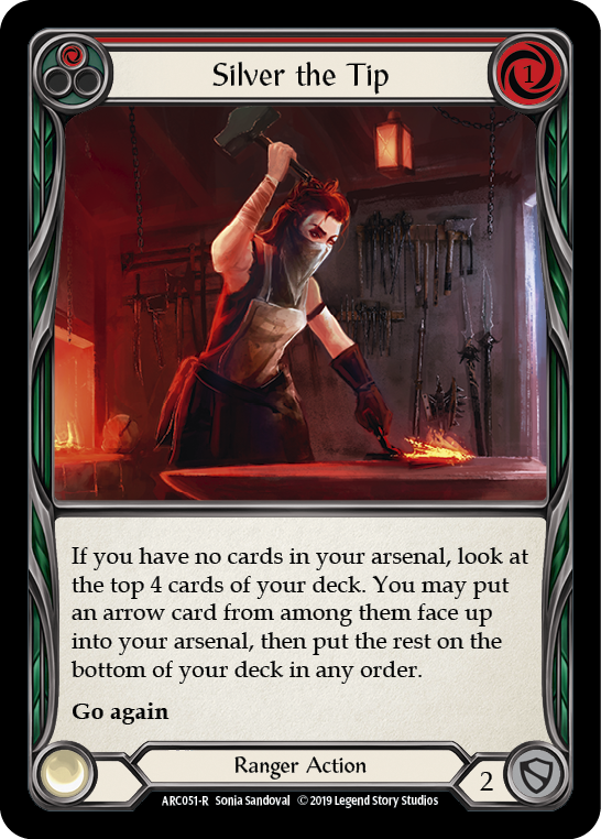 Silver the Tip (Red) [ARC051-R] (Arcane Rising)  1st Edition Rainbow Foil