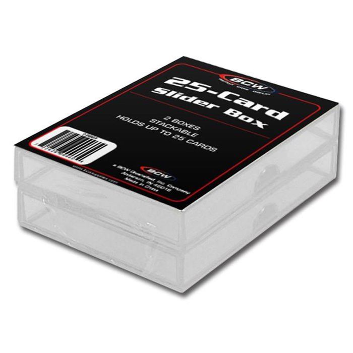 BCW 2 Piece Slider Card Box 25 Clear (2 Pack)