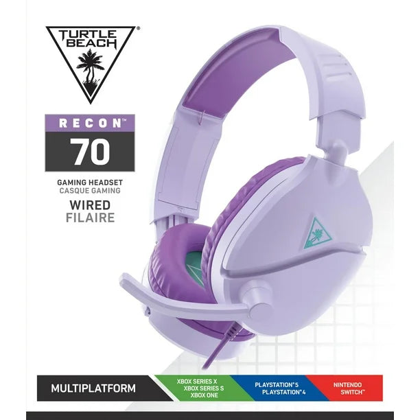 Turtle Beach® Recon 70 Lavender Gaming Headset, Playstation, Nintendo Switch, Xbox