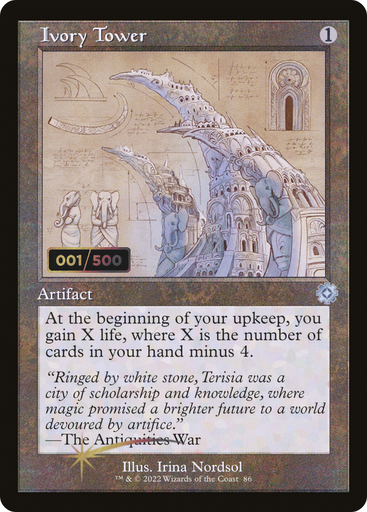 Ivory Tower (Retro Schematic) (Serial Numbered) [The Brothers' War Retro Artifacts]