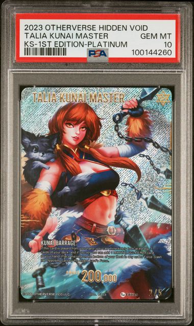 GRADED [PSA 10] 2023 OTHERVERSE HIDDEN VOID KICKSTARTER TALIA KUNAI MASTER KS-1ST EDITION-PLATINUM