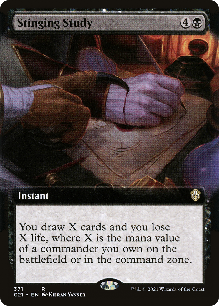Stinging Study (Extended Art) [Commander 2021]