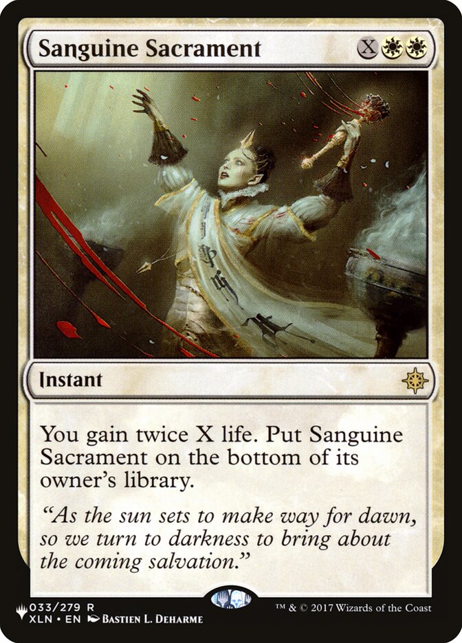 Sanguine Sacrament [The List]