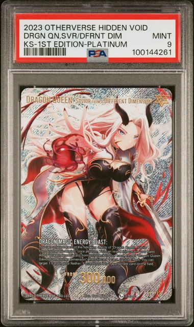 GRADED [PSA 9] 2023 OTHERVERSE HIDDEN VOID KICKSTARTER DRGN QN,SVR/DFRNT DIM KS-1ST EDITION-PLATINUM