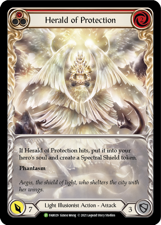 Herald of Protection (Red Extended Art) [FAB029] (Promo)  Rainbow Foil