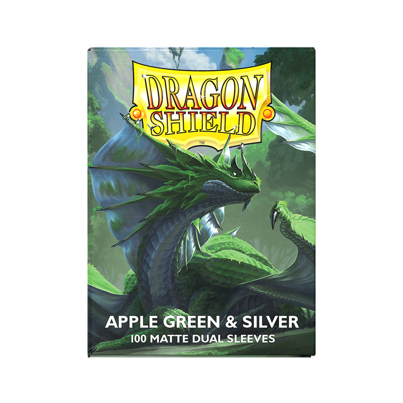 Dragon Shield: Standard 100ct Sleeves - Apple Green & Silver (Dual Matte)