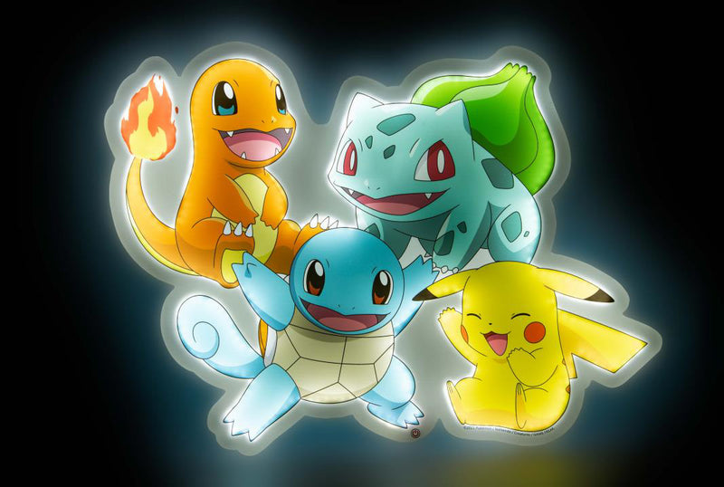 Pikachu and Pokemon Starters Light-Up Neon Style