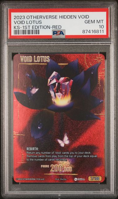 GRADED [PSA 10] 2023 OTHERVERSE HIDDEN VOID KICKSTARTER VOID LOTUS KS-1ST EDITION-RED