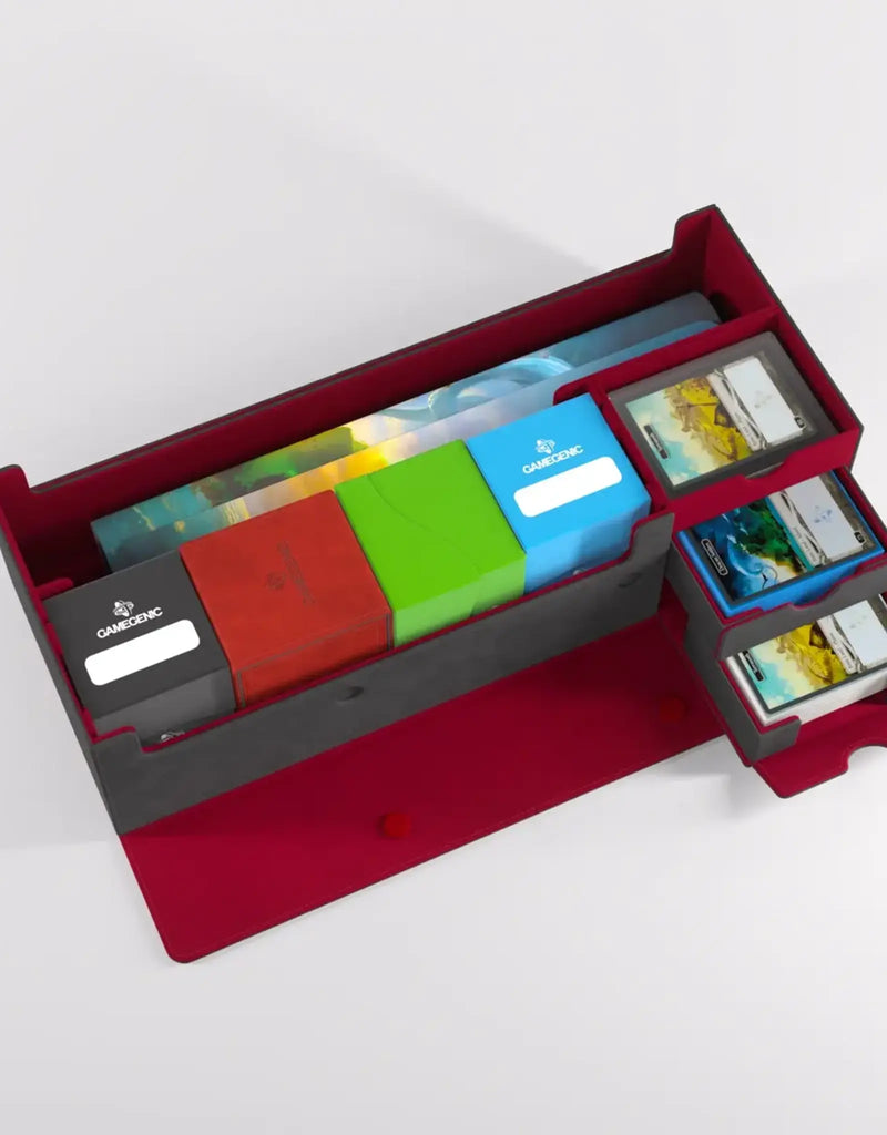 Gamegen!c Cards' Lair PRO Convertible Deck Box 1000+ - Grey & Red
