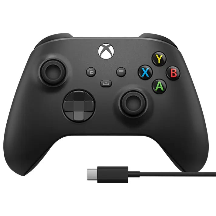 XBOX Wireless Controller for XBOX Series X|S / XBOX One - Carbon Black with 9 ft USB-C Cable for PC