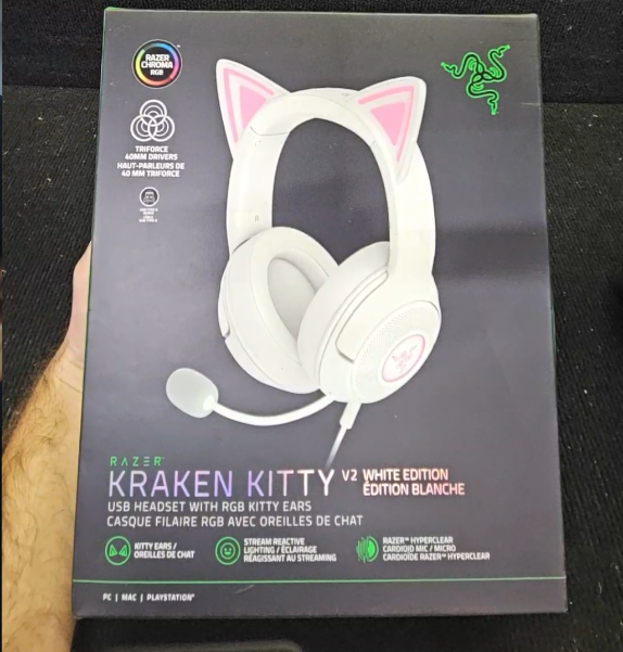 Razer Kraken Kitty V2 Wired Gaming Headset White (Razer Renewed)