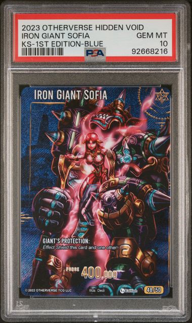 GRADED [PSA 10] 2023 OTHERVERSE HIDDEN VOID KICKSTARTER IRON GIANT SOFIA KS-1ST EDITION-BLUE