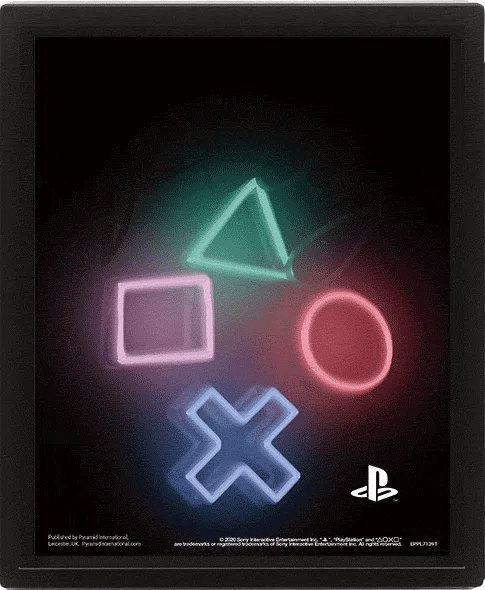 Playstation (Play) 3D Wall Art - Shadow Box Finish 11.25'