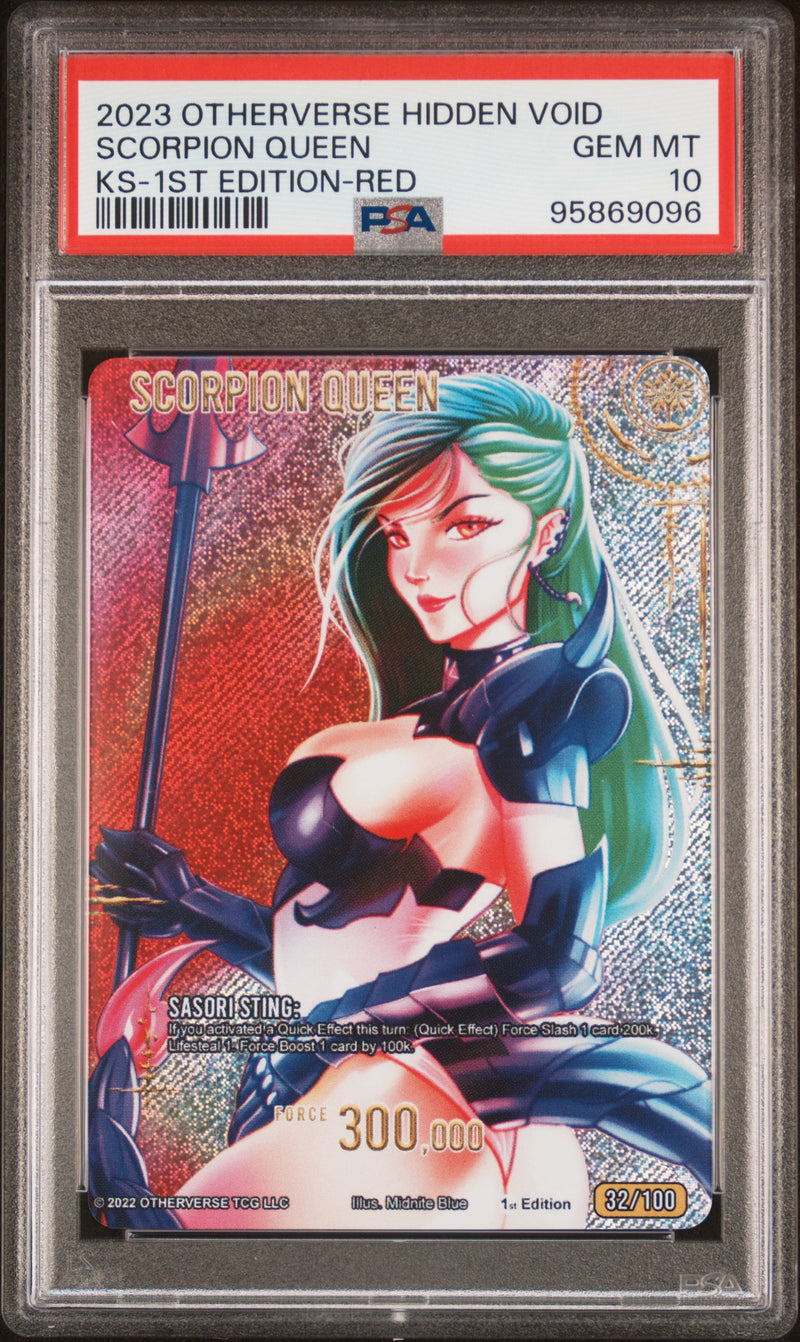 GRADED [PSA 10] 2023 OTHERVERSE HIDDEN VOID KICKSTARTER SCORPION QUEEN KS-1ST EDITION-RED