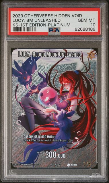 GRADED [PSA 10] 2023 OTHERVERSE HIDDEN VOID KICKSTARTER LUCY, BM UNLEASHED KS-1ST EDITION-PLATINUM