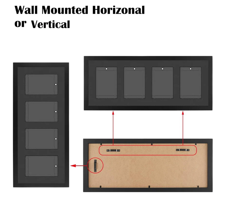 Wooden Display Frame with 5 Slots - magnetic holder
