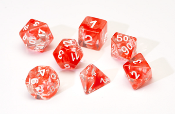 SD TRANSLUCENT RED CLOUD RESIN 7-DIE SET - Sirius Dice