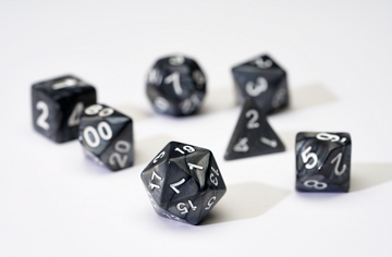 SD PEARL CHARCOAL GREY 7-DIE SET - Sirius Dice